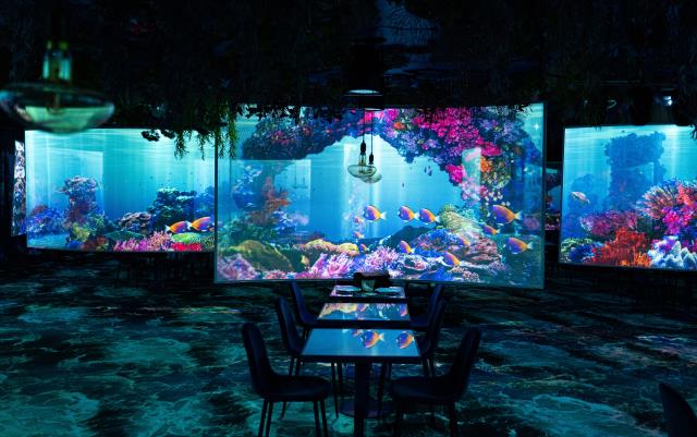 Le restaurant Under The Sea du groupe Ephemera à Paris fut, en 2022,  le premier restaurant totalement immersif en France.