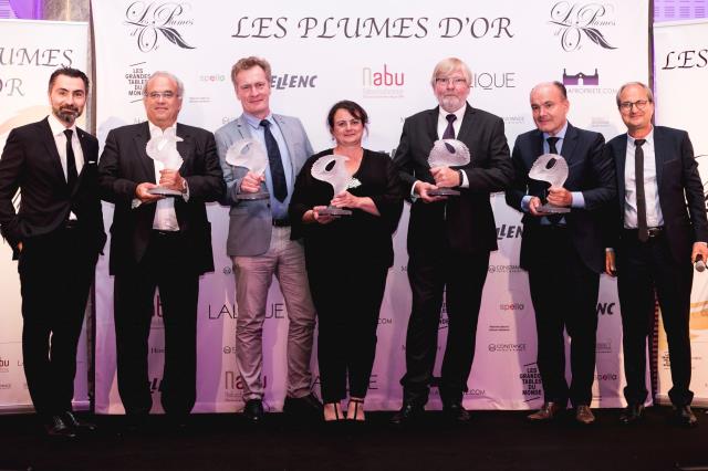 De gauche à droite : David Sinapian, Pr Khayat, Stéphane Davet, Anne Demay, Philippe Schroeven, Olivier Poussier, Paul Amsellem.