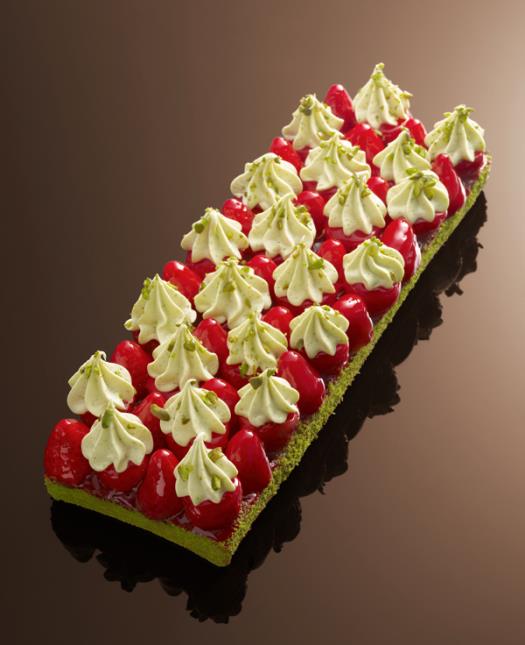 Tarte fraise crème pistache.