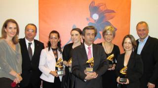 De gauche à droite : Isabelle Boutteville d'Excel Place, Riadh Bouaziz RKF Luxury Linen, partenaire...