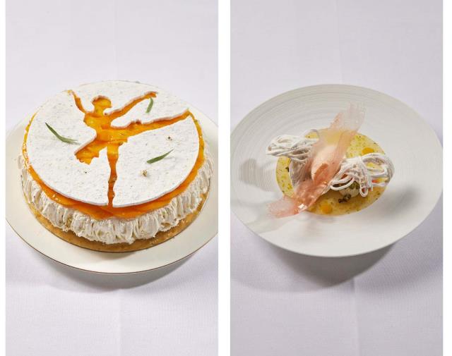 Le gâteau Pavlova Exotique et La Ballerine de Keisuke Sato.