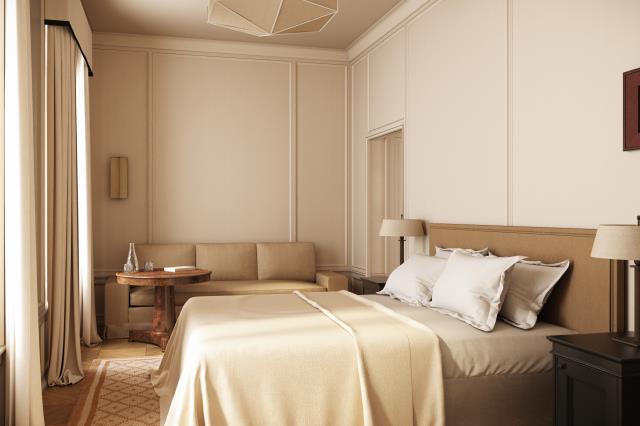 Une chambre de l'hôtel Balzac, ouvert le 3 juin par Bertrand Hospitality.