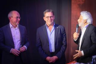 Fabrice Paire, Président du Directoire de groupe Partouche, Michel Sarran et Patrick Partouche,...