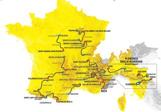 Le tracé du Tour de France 2024. 