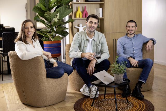 Les cofondateurs de Korner (de gauche à droite) : Cécile Rosset, Maxime Letessier, Benoît Piel.