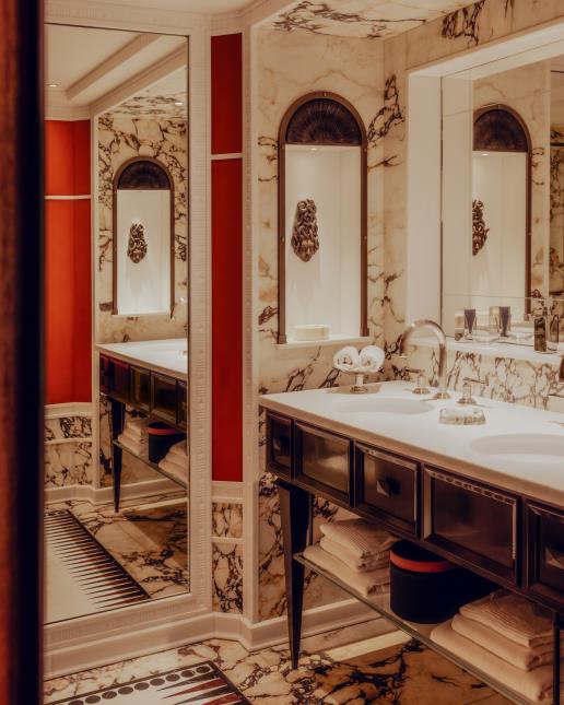 Une salle de bains à l'Orient Express Corinthian.