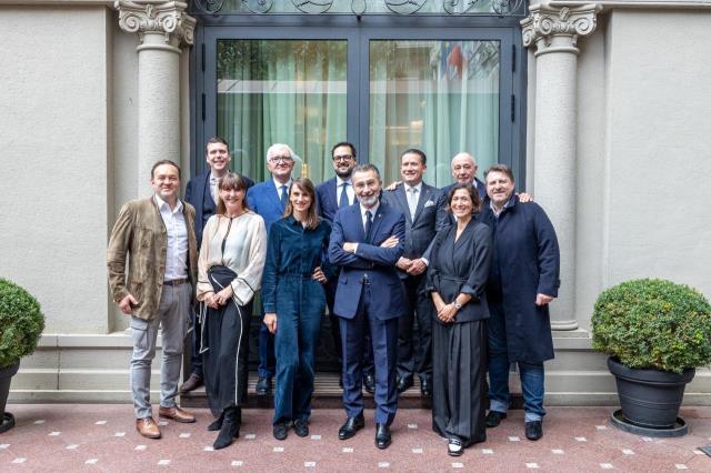 De gauche à droite : Emmanuel Renaut, Betty Marais, Bérangère Loiseau, David Sinapian, Eléonore Guérard, Olivier Bellin, Sebastian Finkbeiner, Antonio Santini, Giovanni Alajmo, Nicolas Brossard et Marc Haeberlin.