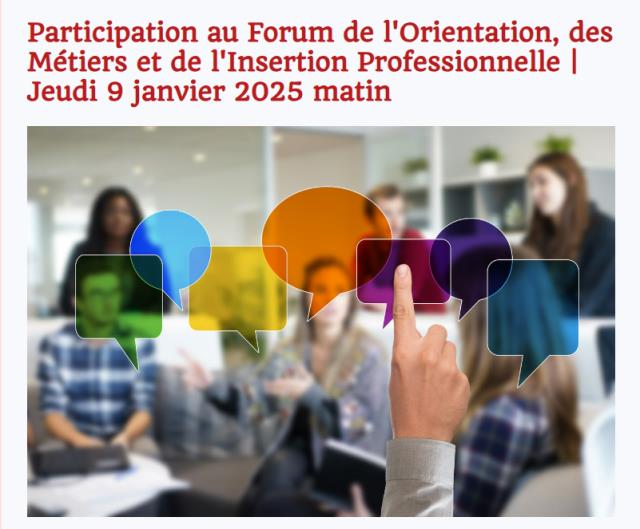 Le lycée Pontarcher organise son Forum de l'Orientation, des Métiers et de l'Insertion Professionnelle le Jeudi 9 janvier 2025 de 9h00 à 12h00