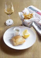 Fish and Chips & Marlborough, « Sauvignon blanc » 2014, Cloudy Bay (Nouvelle-Zélande).