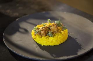 Le Risotto Milanese réalisé par le chef du Radisson Blu de Milan.