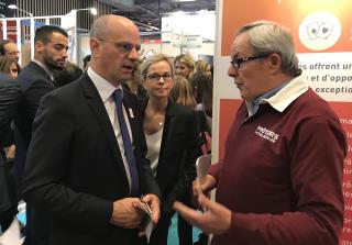 Jean-Michel Blanquer et Bruno Croiset lors de l'inauguration du salon.