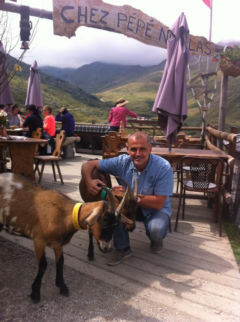 Dans son restaurant d'altitude, Thierry Suchet a choisi d'accueillir des animaux en estive.