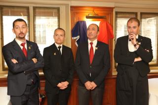 Laurent Derhé, David Biraud, Michel Hermet (président de l'UDSF) et Benjamin Roffet réunis pour...