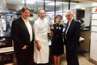 Stéphane Lelièvre, Romain Meder, Véronique Colucci et Alain Ducasse.