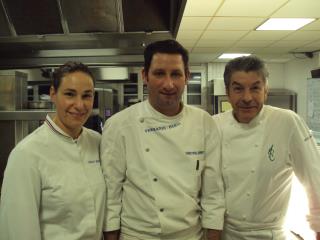 Andrée Rosier première femme MOF, Christophe Darney, chef de cuisine et Régis Macon