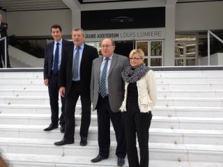 David Lisnard, président du Palais des Festivals et Congrès, Roland Heguy, président confédéral,...