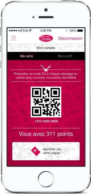 L'appli mobile Brioche Dorée cumule les points à chaque achat, qui peuvent, au final, être convertis en produits offerts.