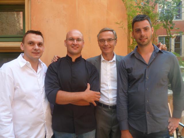 Jérôme Raymond, Damien Demazure, Côme de Chérisey, directeur général de Gault&Millau  et Gaëtan Gentil