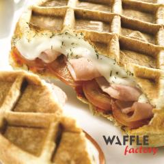 La Lunchwaf (une gaufre salée) est le produit phare de Waffle Factory.