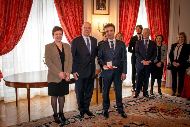 Elisabeth Vallet, directrice de Ethic Ocean, S.A.S. Albert II de Monaco et François Pasteau, chef-propriétaire de L'Epi Dupin à Paris et président de Ethic Ocean.