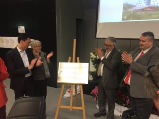 Othman Nasrou, Marie-Christine Letarnec, Daniel Filatre et Stéphane Demarle inaugure l'école...