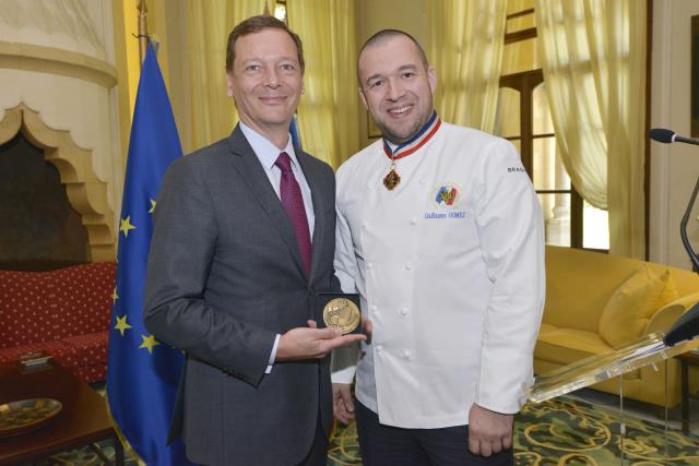 Emmanuel Bonne, Ambassadeur de France au Liban et Guillaume Gomez, chef des cuisines de l'Elysée et président des Cuisiniers de la République.