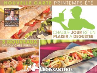 Carte printemps-été des sandwiches Premium.