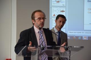 Christian Navet ouvre l'assemblée générale 2013 de l'Upih. A ses côtés Christophe Ballue de la...