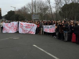 Manifestation des lycéens du Lycée d'Occitanie à Toulouse, contre la réforme du baccalauréat...