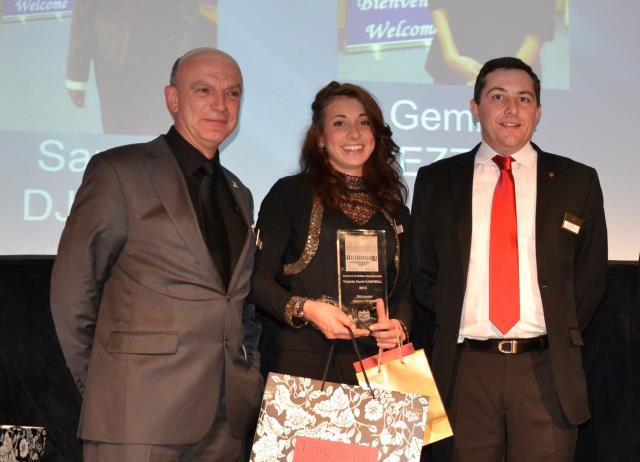 Jean-Jacques Poulet, vice-président AICR Côte d'Azur, Gemma Vezzani, la lauréate 2013 et Georges Pradier, président AICR Côte d'Azur.