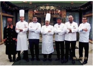 De gche à dte : Saïd & Gilles Reinhardt, de l'auberge du pont de Collonges, Didier Peschard,...