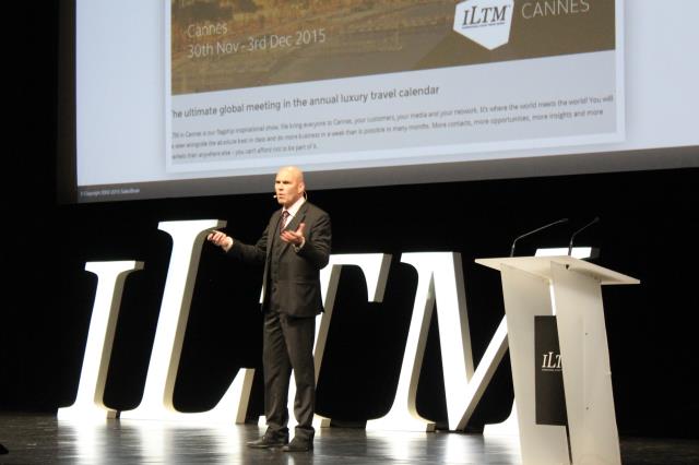 Daniel Trautmann, captant un parterre d'hôteliers lors du salon ILTM Cannes 2015, autour du neuro-marketing