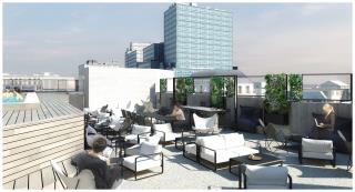 Roof top avec piscine  au Mercure Paris Boulogne  - agence KL