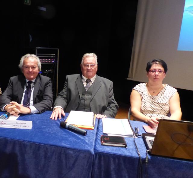 Roger Rollier, président de la Fagiht 74, Claude Daumas, président de la Fagiht, et Catherine de Bruyne, déléguée générale.