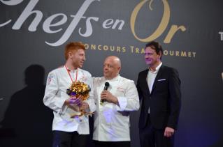 De g à d : Max Zibis, vainqueur des chefs, Thierry Marx et Jean-Christophe Adouritz.