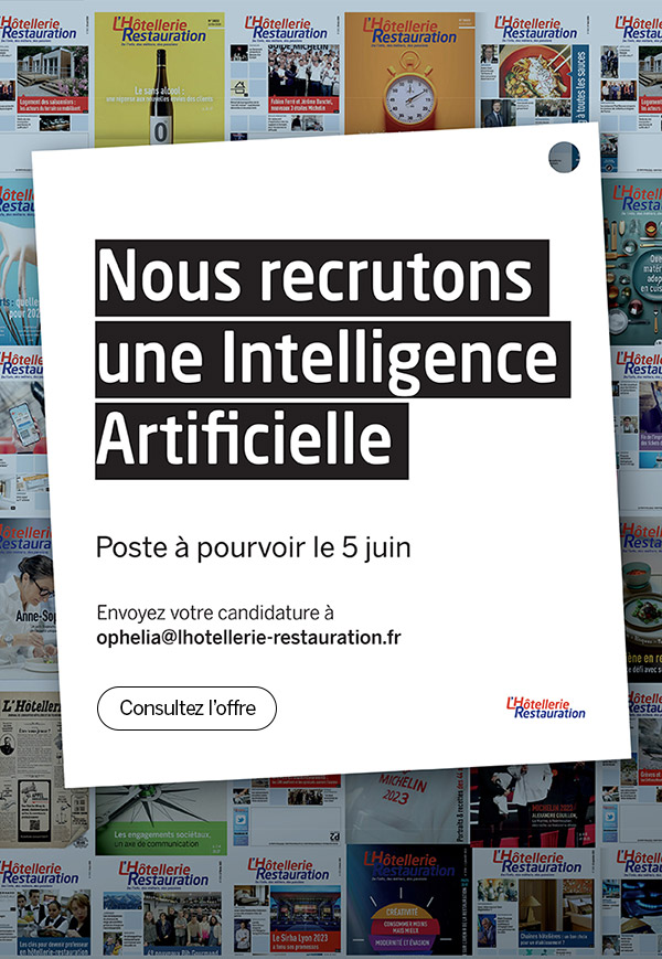 Nous recrutons une Intelligence Artificielle. Poste à pourvoir dès que possible. CV et lettre de motivation à envoyer à ophelia@lhotellerie-restauration.fr [CONSULTER L'OFFRE]