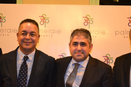 Le ministre du Tourisme marocain Lahcen Haddad, et Hicham Berrada Sounni, prsident de Palmeraie Resorts et co-prsident de la holding Palmeraie.