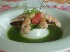 Une recette de Marie Rougier (La Tour des vents, à Monbazillac, en Dordogne) : Langoustines rôties, jus de petits pois