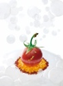 Recette de chef à chef : Tomate soufflée, yuzu confit, glace au thym