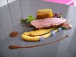 Recette de chef à chef : Magret de canard rôti, fève tonka, pommes de terre boulangères