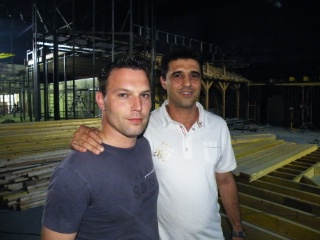 Ludovic Abel et  Stphane Ricci sur le chantier de leur futur restaurant.