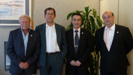 De gauche  droite : Franois Effling, Philippe Bonnec, Yvonnick Briand et Grard Guy  la mairie de Pornic.