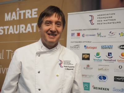 Alain Fontaine sur le stand de l'Association des Matres Restaurateurs au Sirha souligne le dynamisme des membres et du titre.