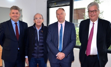 De gauche  droite : Thierry Grgoire, Herv Becam, le sous-prfet, Gilles Quenerherve, et Hubert Jan.